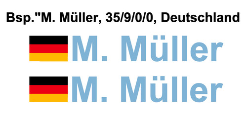 Aufkleber fahrername fahne - 2x,