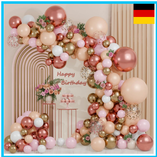 Rosa gold luftballon girlande - luftballon,