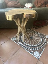 Tisch Beistelltisch Nachttisch Couchtisch Baumscheibe Baumplatte Holz 