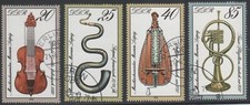 DDR 1979, Mi.-Nr. 2445-2448 gestempelt, "Musikinstrumente Museum"