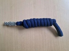 Pferde Führ Strick Navy Geflochten mit Panikhaken 2m lang