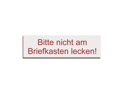 Bitte nicht briefkasten - nicht,