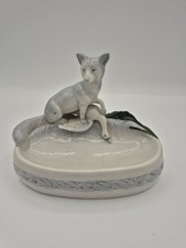 Antike Jugendstil Porzellan Schale Fuchs mit Gans um 1900 Thüringen Figur