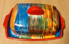 Keramik Butter Dose Vintage Handbemalt Spanien Unikat