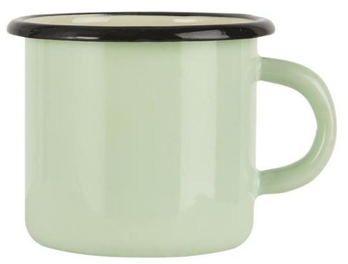 Becher emaille hellgrün - becher, hellgrün/creme