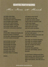 ✪ SÖHNE MANNHEIMS - MEIN NAME IST MENSCH, Edgar Cards POSTKARTE/ANSICHTSKARTE