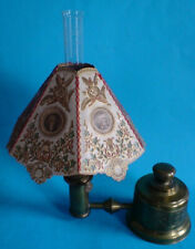 Alte Petroleum KLAVIERLAMPE 19, Papierschirm mit Musikern, Prachtstück - museal