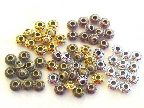 Metall perlen rondelle - metall, 6mm