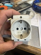 5 x Hager Steckdose x N 129 Hutschienemontage 10/16A 250V DIN-Schiene