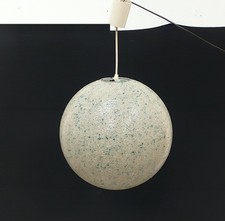 60er 70er Große Kugel Hängelampe Ø 38 cm Vintage Kunststoff Granulat