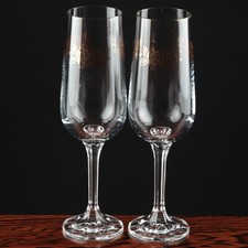 💚 🍾 2 Sektgläser Gold Wildrose Rose 19,5 cm Vintage ReUse Gläser 🍾 💚