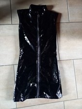 DE Damen Wetlook Party Lackleder Sexy Minikleid Ärmellos Bodycon Kleid Clubwear