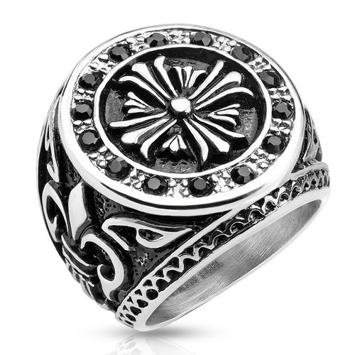 Edelstahl ring kreuz fleur - fleur, de