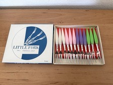 12 Cocktailgabel Partygabeln 70er Jahre vintage retro Little Fork