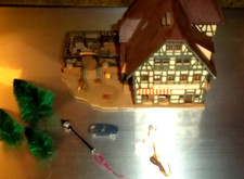 Vollmer  Fachwerkhaus Gasthof zum Adler mit " TERASSE + ZUBEHÖR " Spur N - TOP !