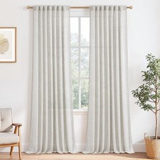 Vorhang Leinen Wohnzimmer Vorhänge im Landhausstil Vorhangschals 2er Set H 24...