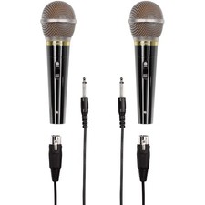 2x Set Hama Dynamisches Mikrofon 3m Kabel XLR 6,35 Klinke Mikro Karaoke Party DJ