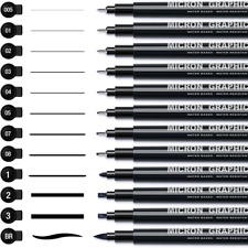 Fineliner Schwarz Stifte, 12