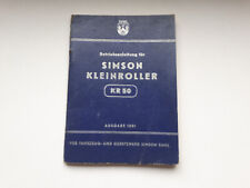 Original Betriebsanleitung Simson Kleinroller KR 50Moped SR 2E (Ausgabe 1951)