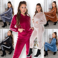 Nicki Damen Hausanzug 34-40 Jogging Anzug Freizeitanzug Sportanzug Velours Nikki