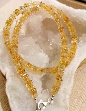 Citrin Kette square  - Schloss 925 Silber - 85 Karat - Quarz - Gelb