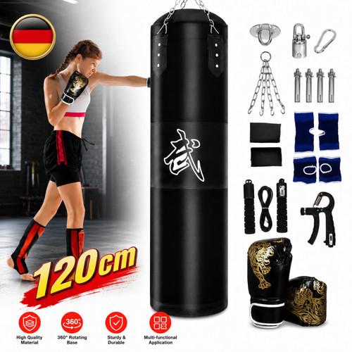 Boxsack set 120cm leder - set, pu-leder