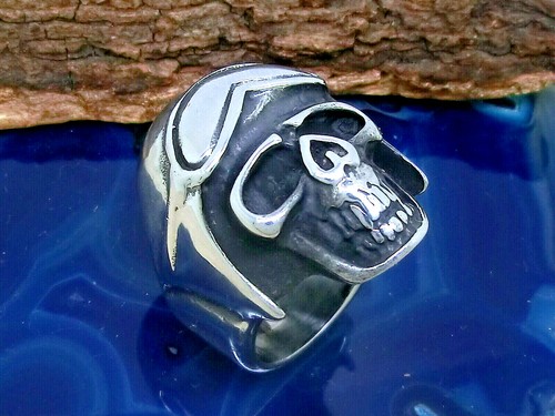 Totenkopf helm edelstahl ring - totenkopf,