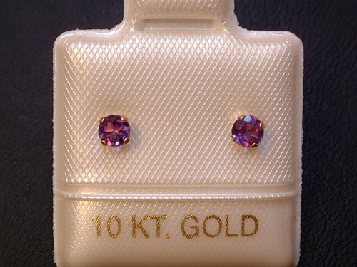 Feinste amethyst ohrstecker - amethyst,