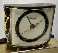 Kienzle 50er Tischuhr 8 Days Schwarz Gold Handlackiert Schmetterlinge OVP selten