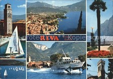 Riva del Garda Uhrturm Segelboot Motorboot 