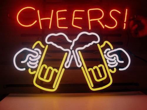 X14 cheers neon sign - 17"x14"cheers, bier