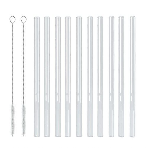 10x glas strohhalme - glas,