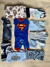 Kleidungspaket: 10 Strampler (7 x Nicki, 3 x Baumwolle) für Jungs in Gr. 62