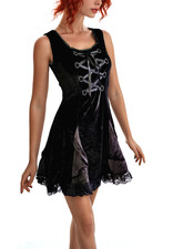 Samtkleid Corsagenlook