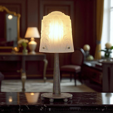 Original Art Deco Tischlampe "SPIRAL" MULLER FRÈRES LUNÉVILLE 1910 gehämmert