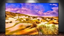 LEINWAND BILD ER XXL POP ART DÜNEN SAND STRAND MEER WOLKEN BUNT ABSTRAKT POSTER