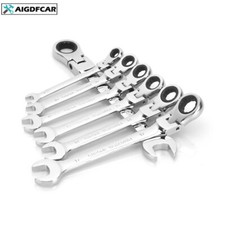 6-24mm Ratschenringschlüssel mit Schwenkkopf,Gabelschlüssel Handwerkzeug CR-V