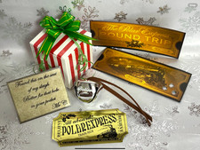 Polar Express Style Jingle Schlittenglocke Zugticket Weihnachten Geschenk Streifen Box