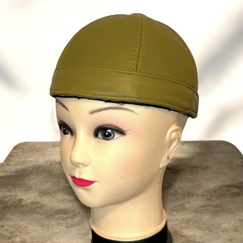 Echte leder beanie - echte,