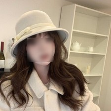 Eleganter weißer gewölbter Zylinderhut für Damen und Herren verstellbar Baumw