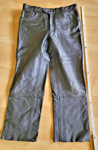 Biker leder jeans - leder, black