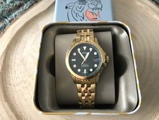 Damen Uhr Armbanduhr Fossil Quarz Gold Grün