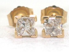 Paar Solitär Princess Diamant