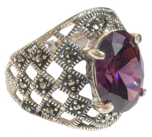 Ring 925 silber zirkonia lila - zirkonia,