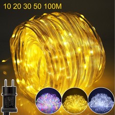 10-100M LED Lichterkette Außen Innen Strom IP67Wasserdicht Weihnachtsbeleuchtung