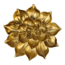 3d Blume Wanddeko gold 14,5cm