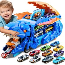 LKW Dinosaurier Transport Fahrzeug mit 12 Dino-Auto Spielzeug Kinder Geschenk