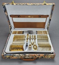 Besteck 12 Personen - SBS Solingen 24 Karat vergoldet - unbenutzt mit Koffer