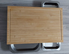 Schneidebrett Bambus mit 3 Auffangschallen