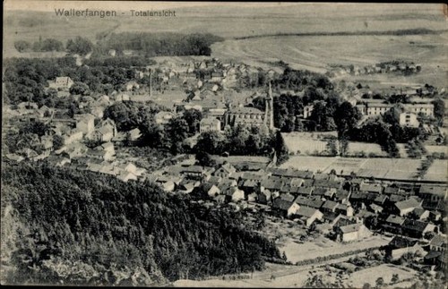 Wallerfangen blick auf die - ak, wallerfangen,